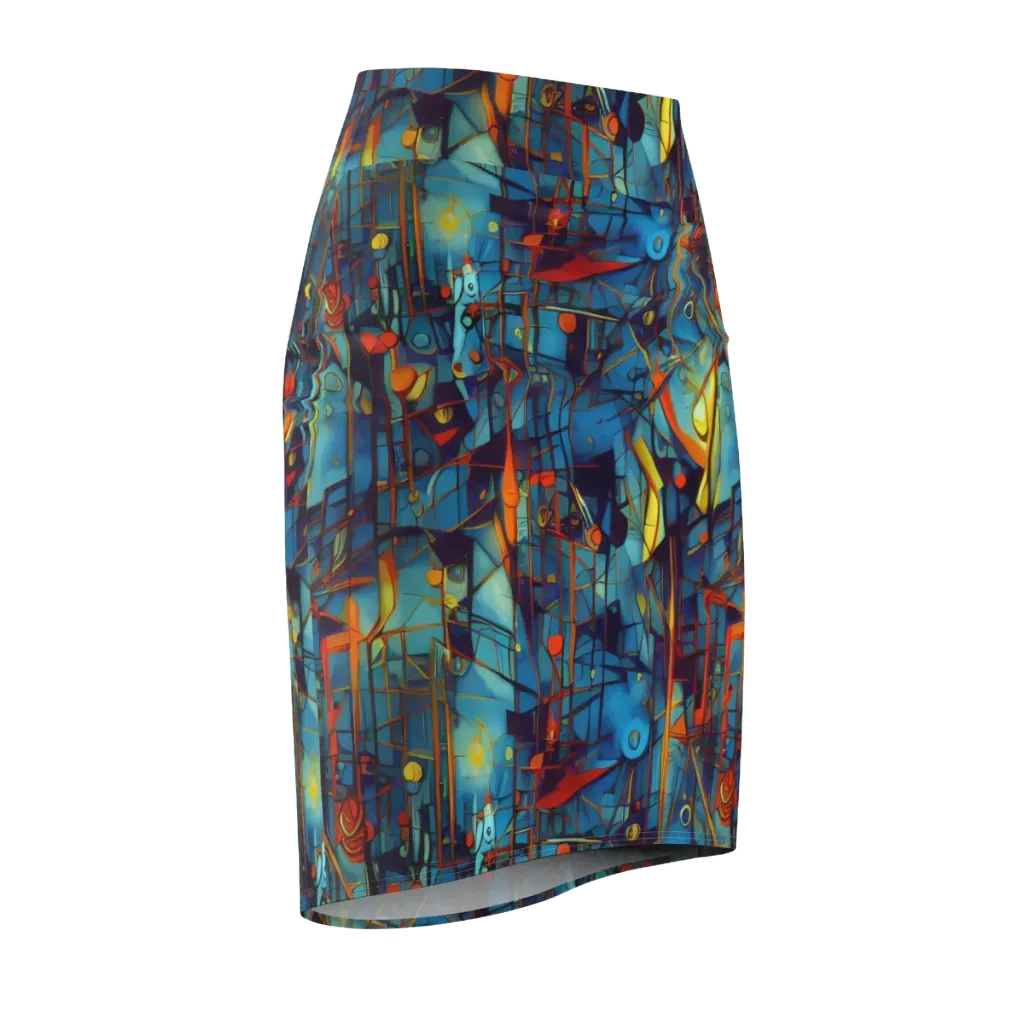 Abstract Eddy on Pencil Skirt — Front Side