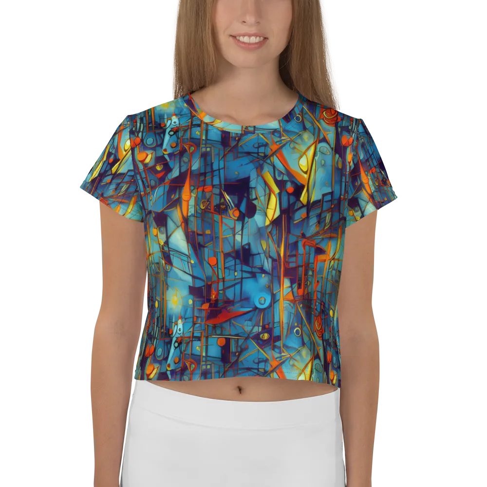 Abstract Eddy on Crop Tee — Front