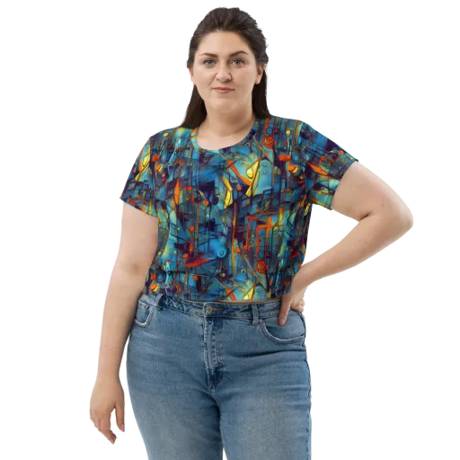 Abstract Eddy on a Crop Tee