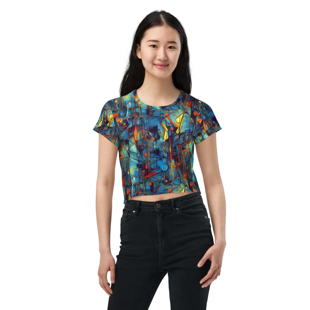 Abstract Eddy on Crop Tee — Front