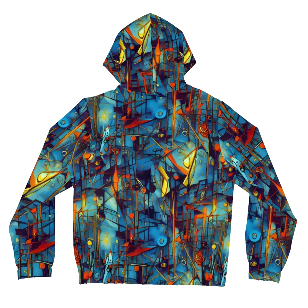 Abstract Eddy on Women's Full-Zip Hoodie — Back