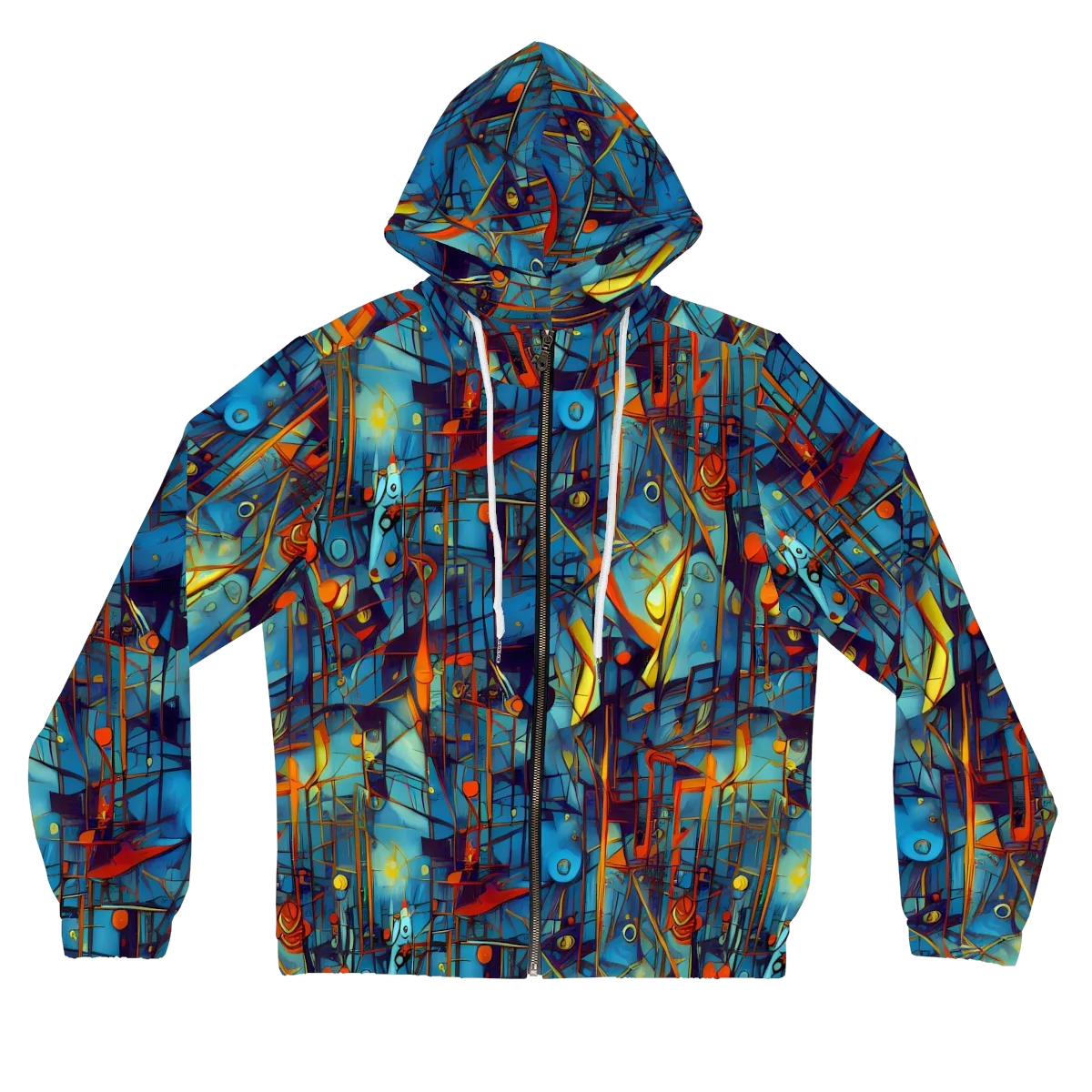 Abstract Eddy on Women's Full-Zip Hoodie — Front