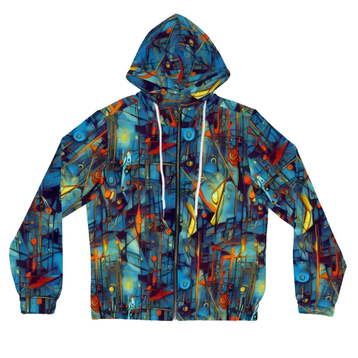 Abstract Eddy on a Women's Full-Zip Hoodie