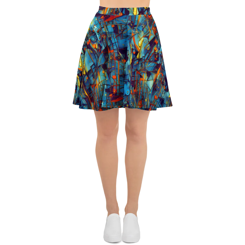 Abstract Eddy on Skater Skirt — Front