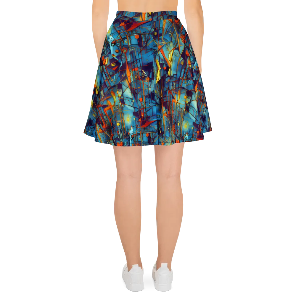 Abstract Eddy on Skater Skirt — Back