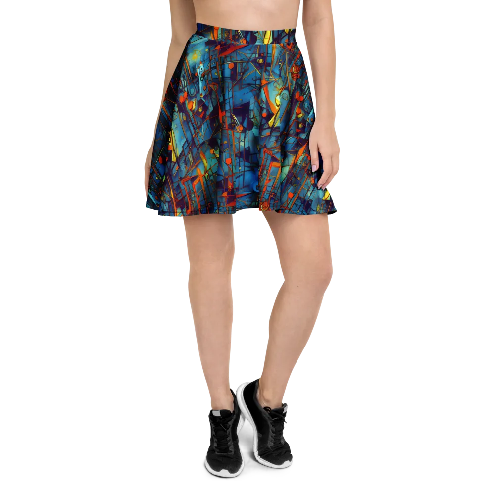 Abstract Eddy on Skater Skirt — Front