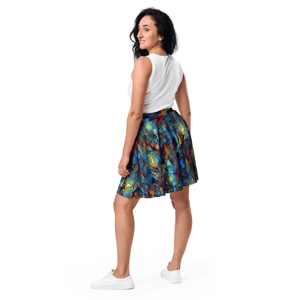 Abstract Eddy on Skater Skirt — Back