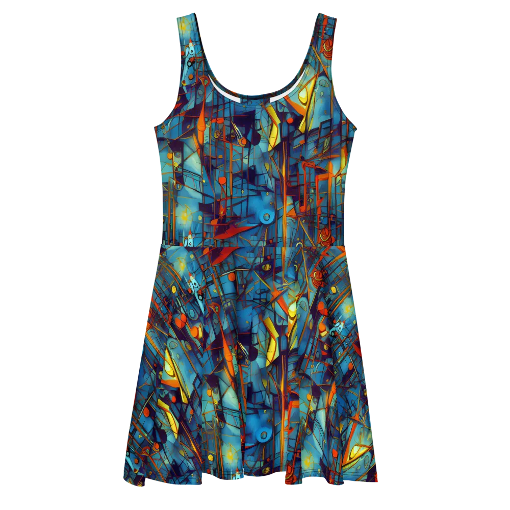 Abstract Eddy on Skater Dress — Front