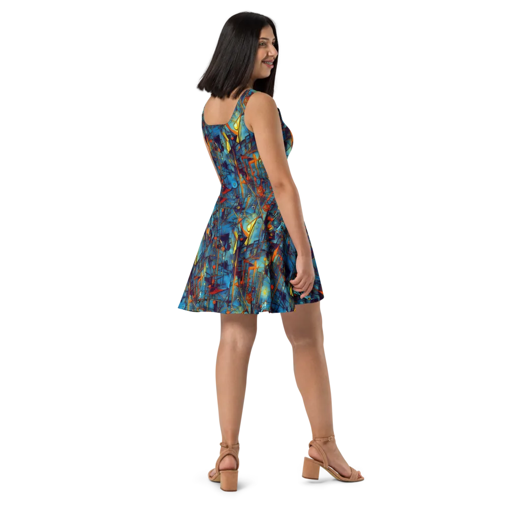 Abstract Eddy on Skater Dress — Right