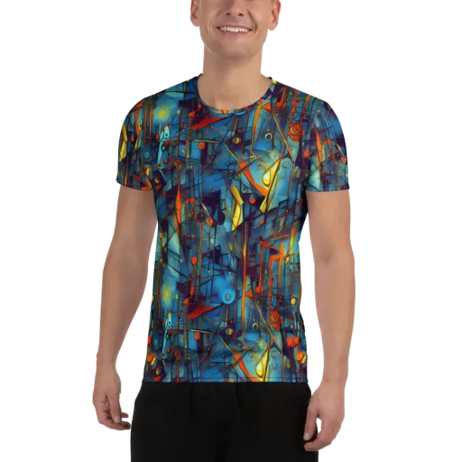 Abstract Eddy on a Men's Athletic T-Shirt