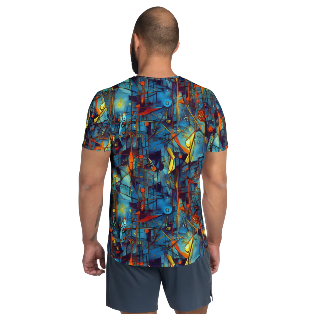 Abstract Eddy on Men's Athletic T-Shirt — Back