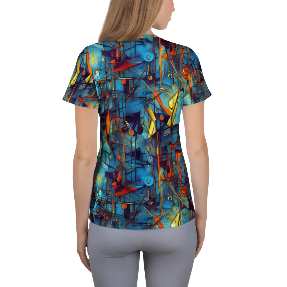 Abstract Eddy on Women's Athletic T-Shirt — Back