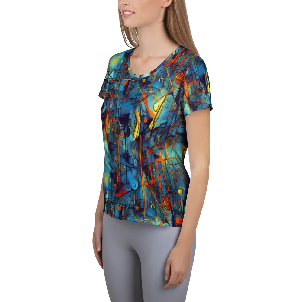Abstract Eddy on Women's Athletic T-Shirt — Left