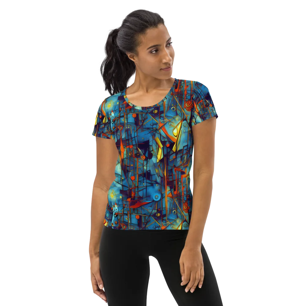 Abstract Eddy on Women's Athletic T-Shirt — Front