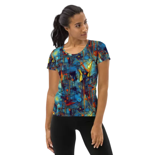 Abstract Eddy on a Women's Athletic T-Shirt