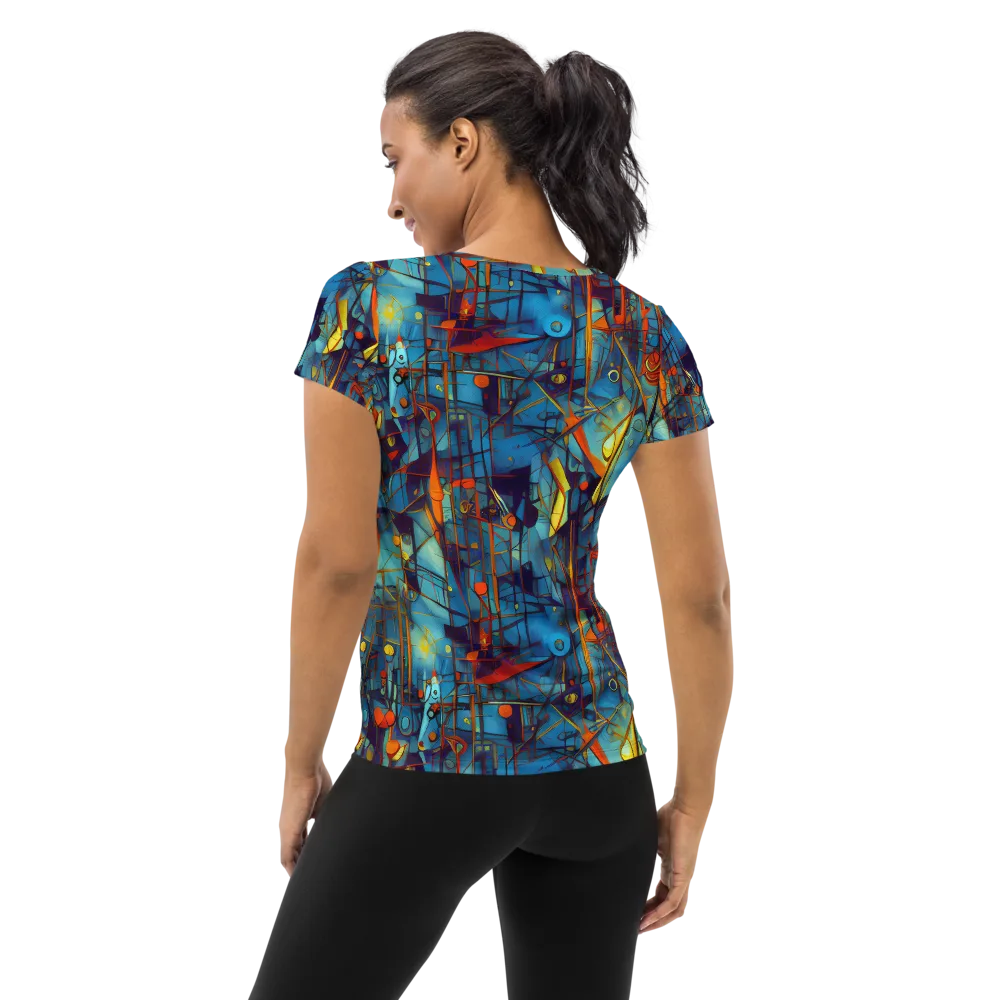Abstract Eddy on Women's Athletic T-Shirt — Back