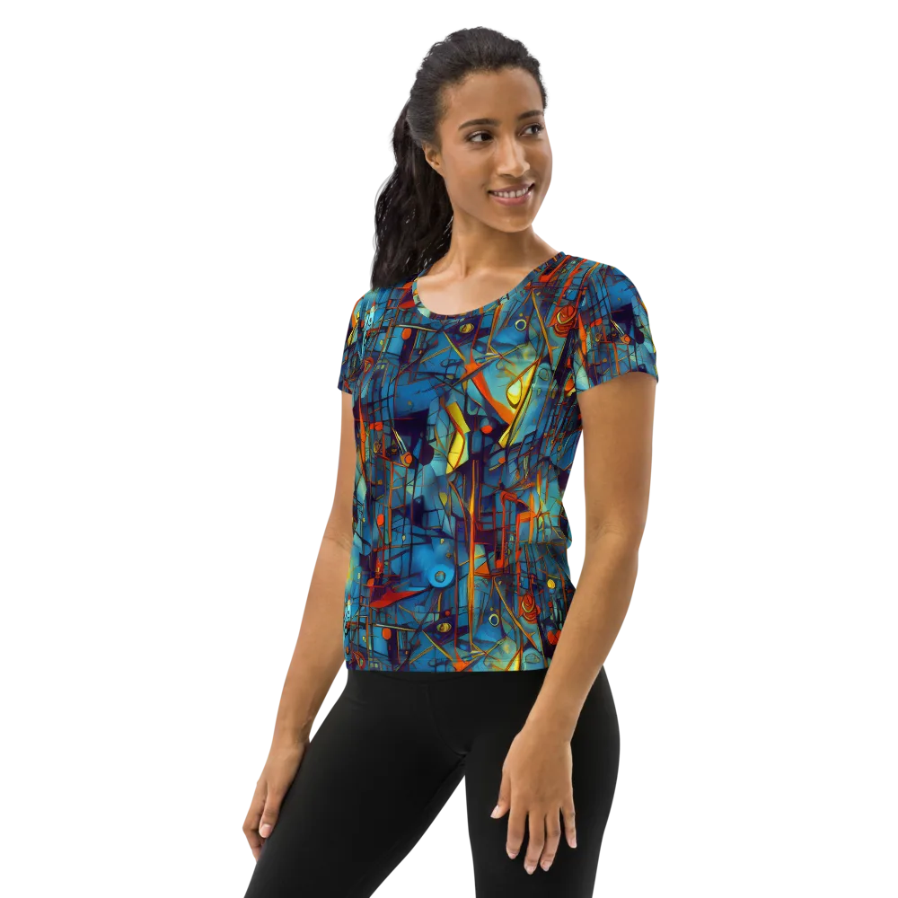 Abstract Eddy on Women's Athletic T-Shirt — Left