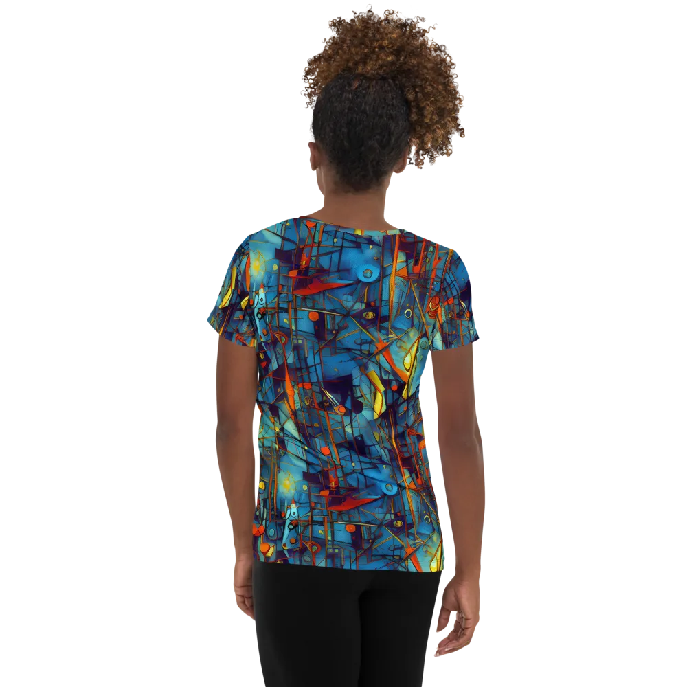 Abstract Eddy on Women's Athletic T-Shirt — Back