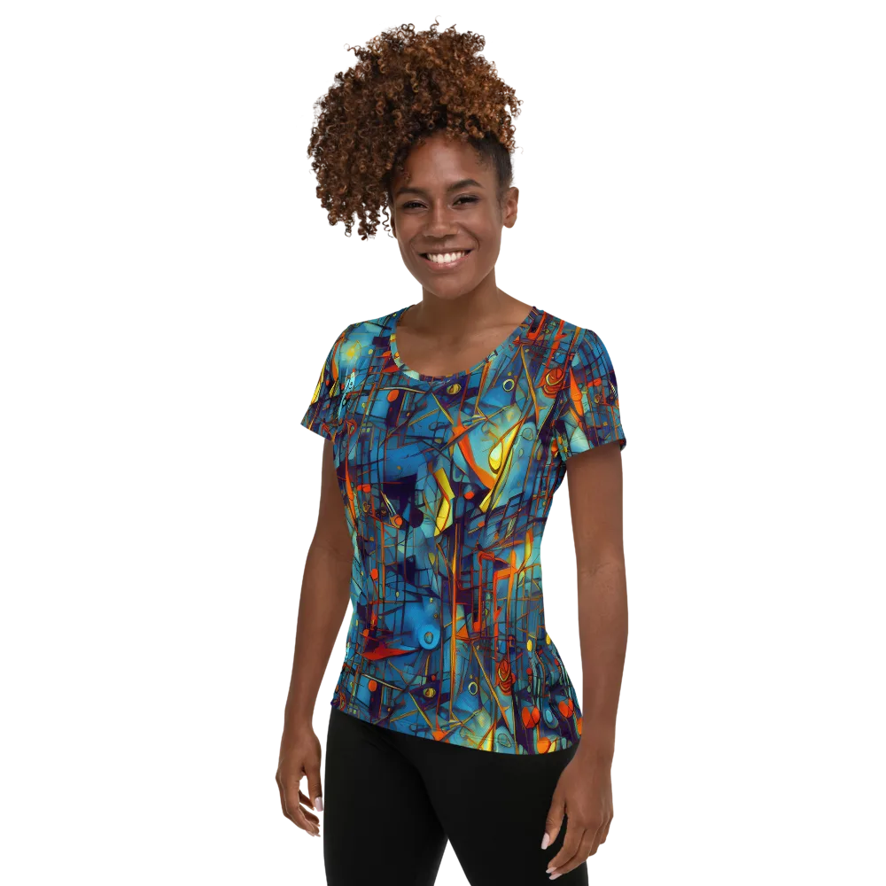 Abstract Eddy on Women's Athletic T-Shirt — Left