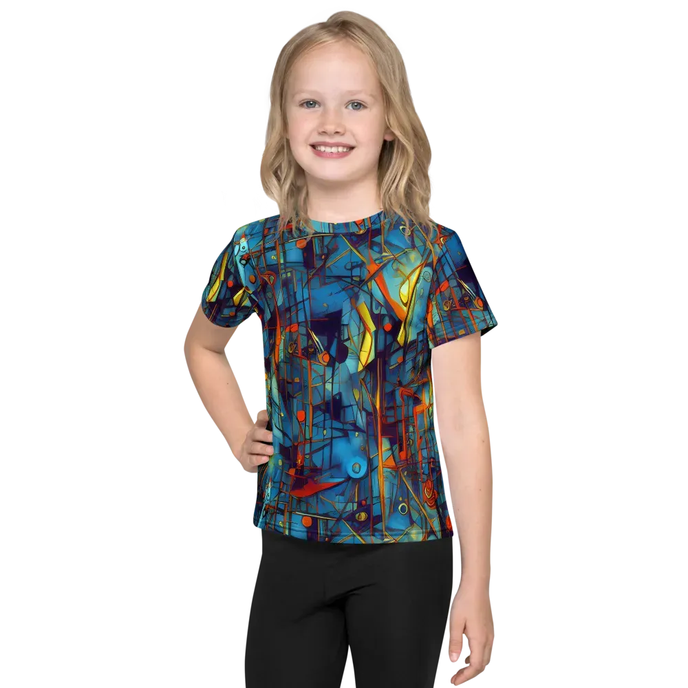 Abstract Eddy on Kids Crew Neck T-Shirt — Front