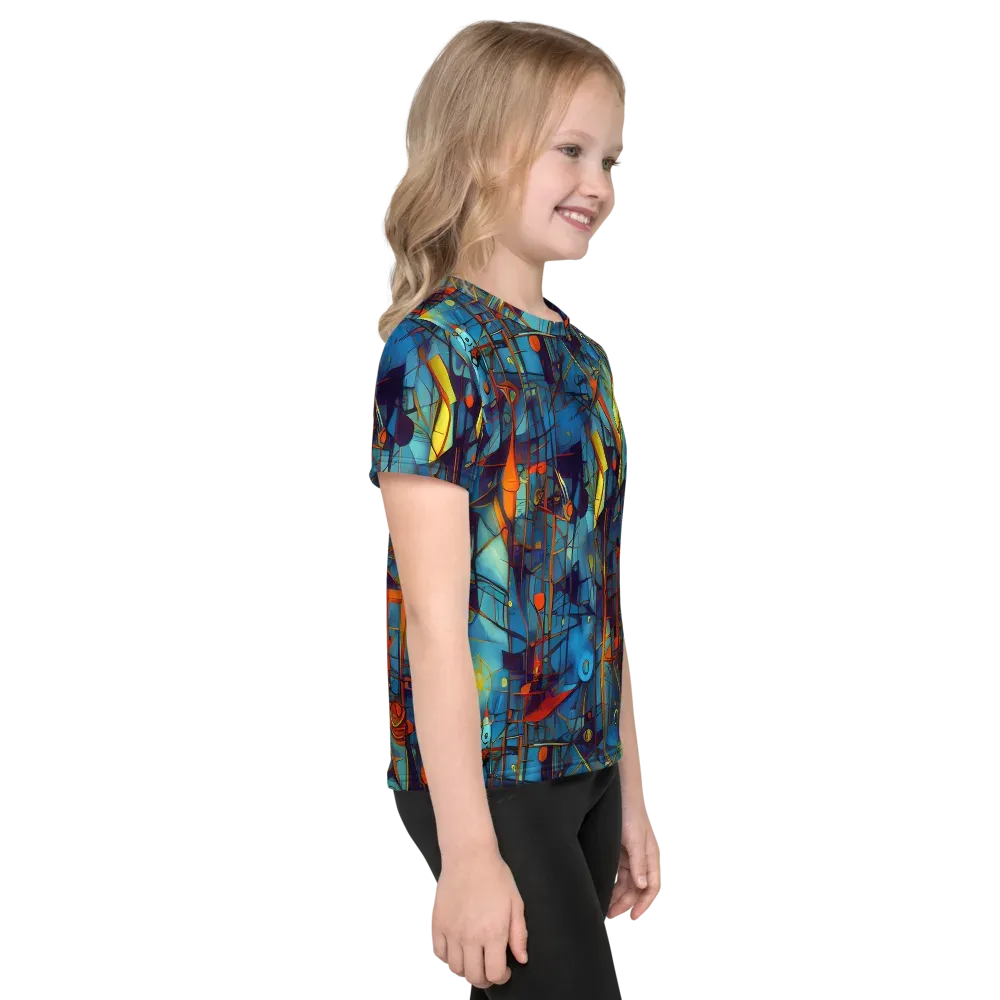 Abstract Eddy on Kids Crew Neck T-Shirt — Right