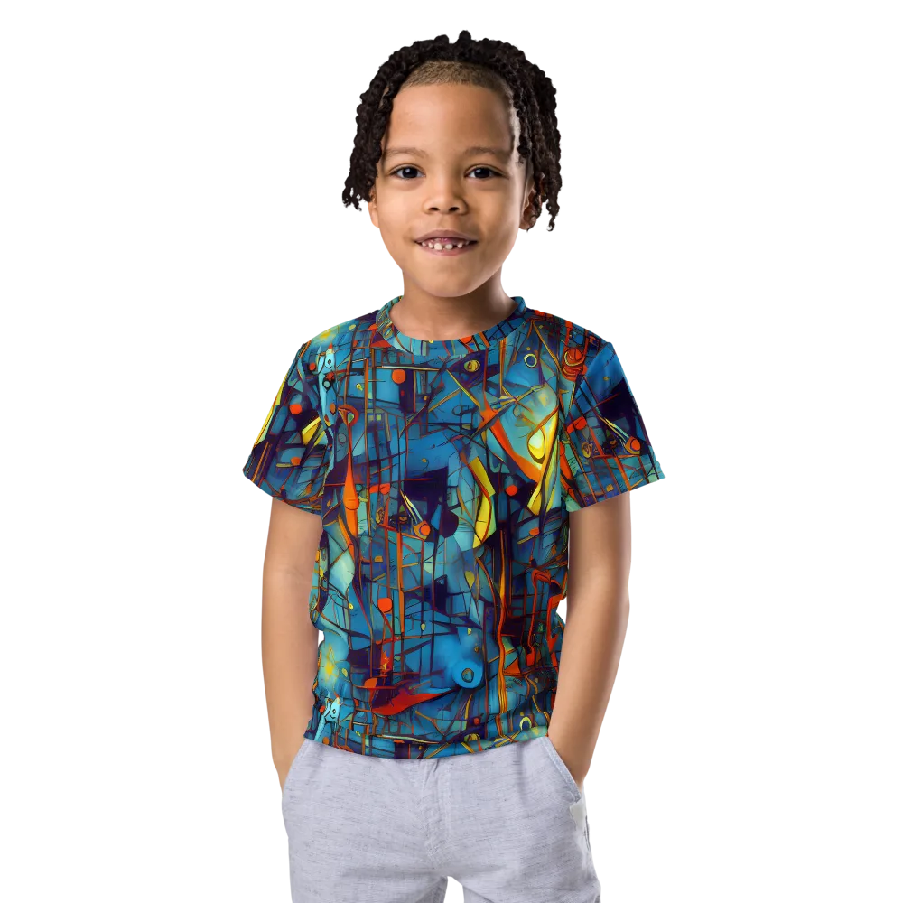 Abstract Eddy on Kids Crew Neck T-Shirt — Front