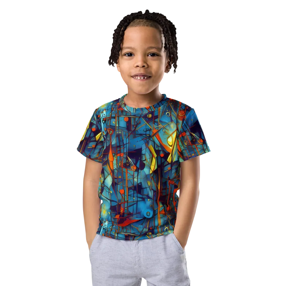 Abstract Eddy on Kids Crew Neck T-Shirt — Front