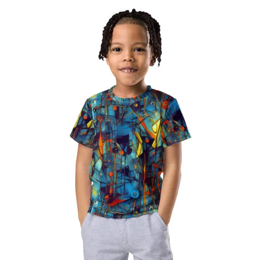 Abstract Eddy on a Kids Crew Neck T-Shirt