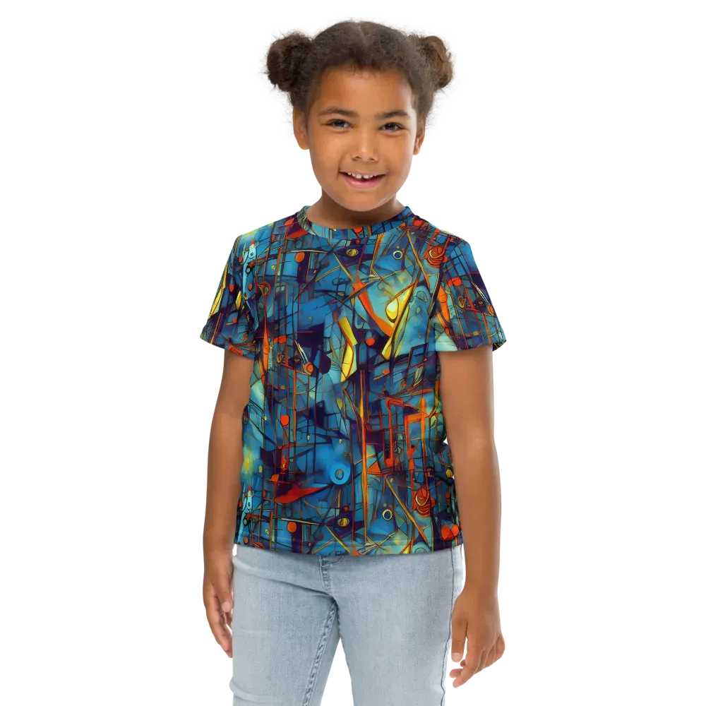 Abstract Eddy on Kids Crew Neck T-Shirt — Front
