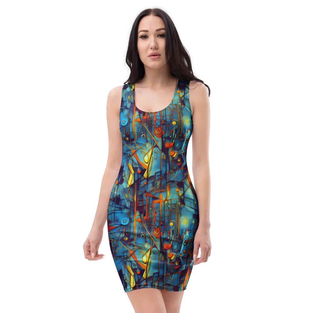 Abstract Eddy on Bodycon Dress — Front