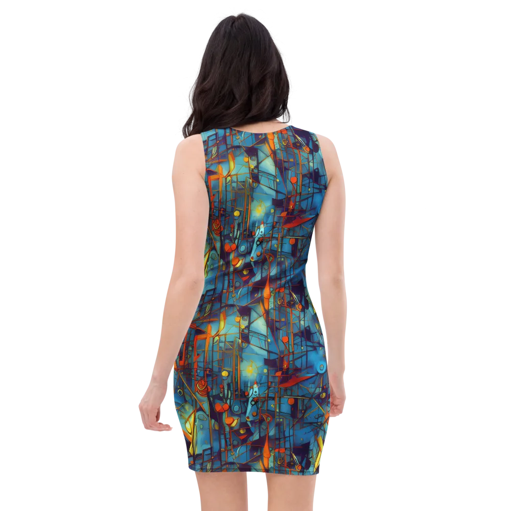 Abstract Eddy on Bodycon Dress — Back