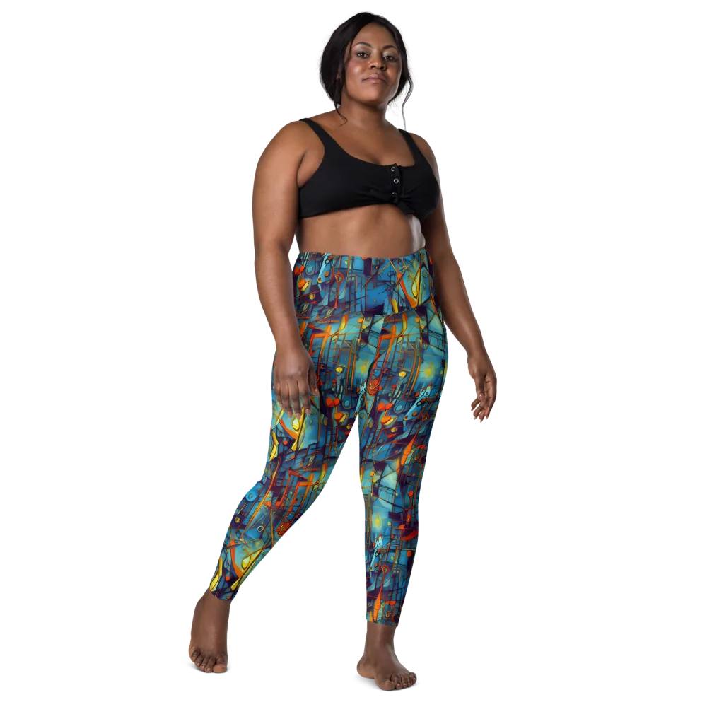 Abstract Eddy on Leggings with Pockets — Front