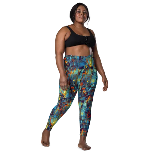 Abstract Eddy on a Leggings with Pockets