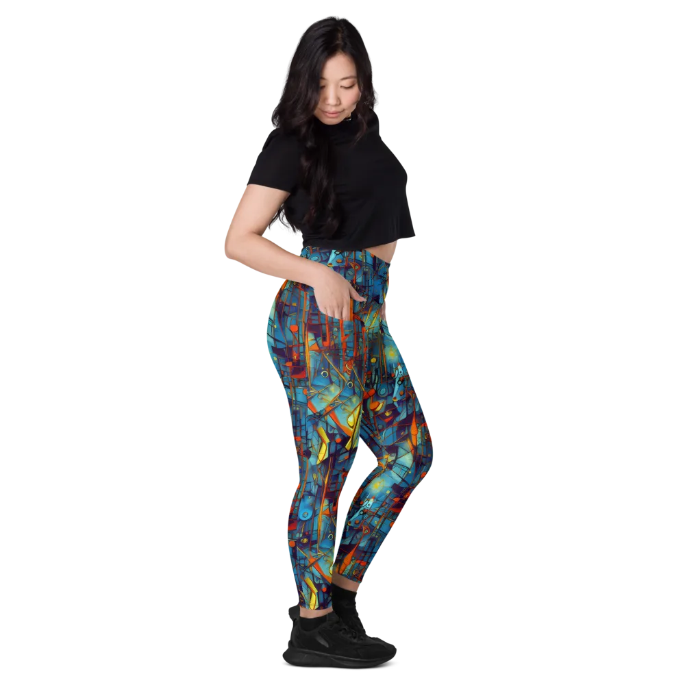 Abstract Eddy on Leggings with Pockets — Right