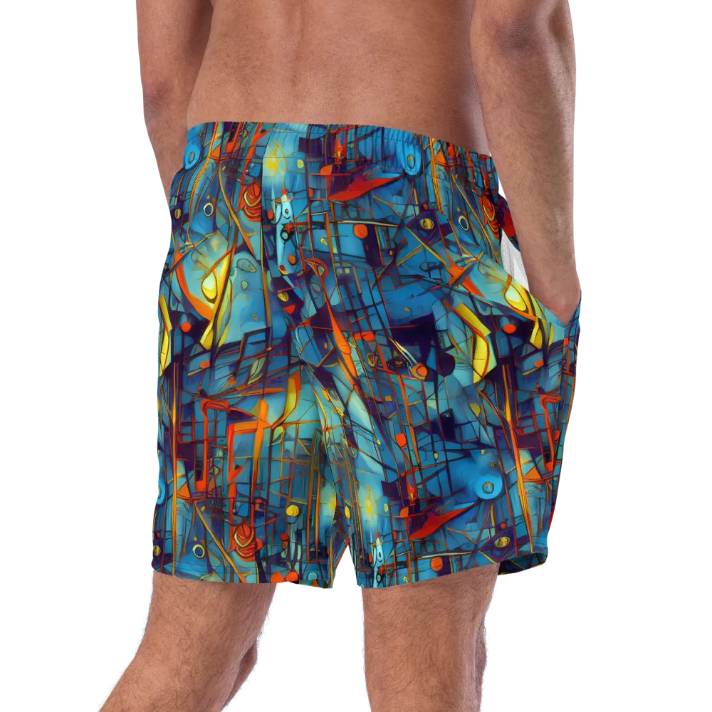 Abstract Eddy on Swim Trunks — Right Back