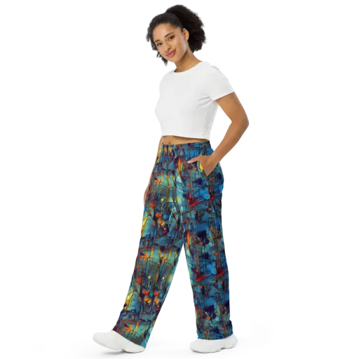 Abstract Eddy on a Wide-Leg Pants