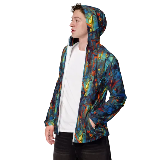 Abstract Eddy on a Men's Windbreaker