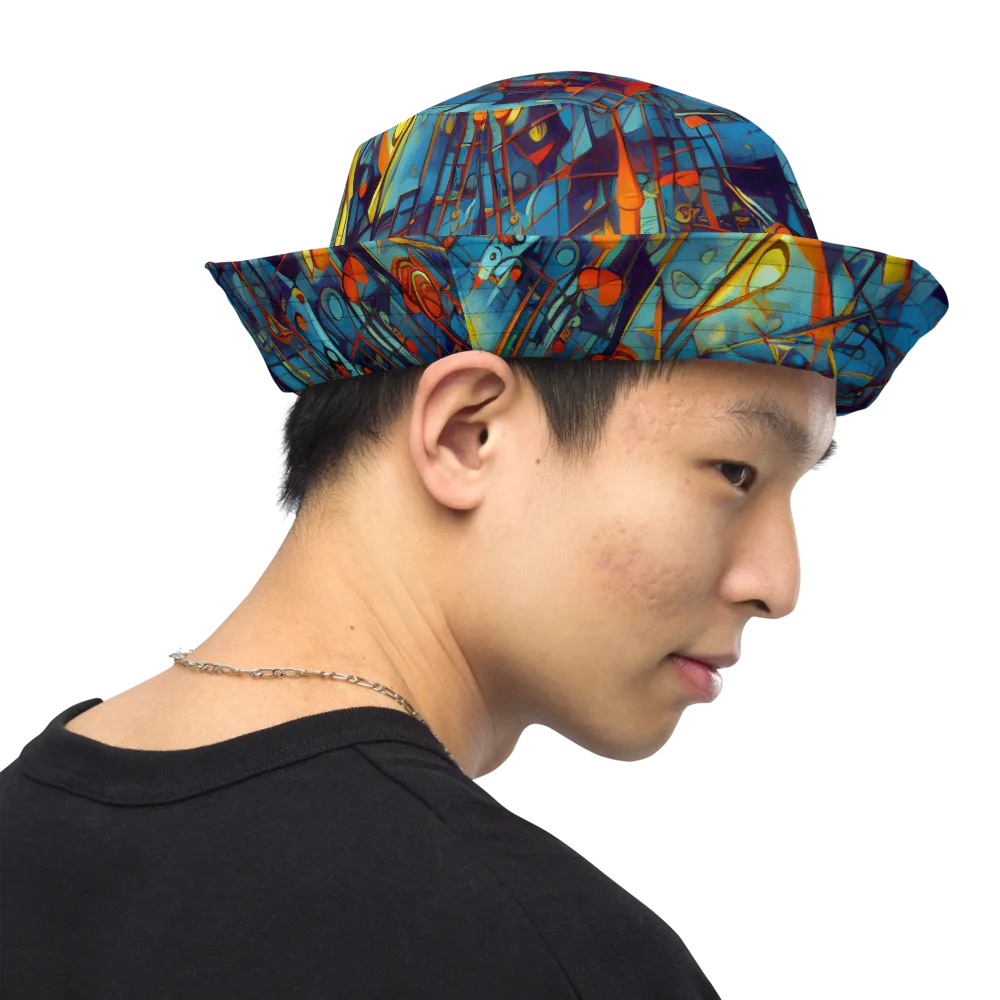 Abstract Eddy on Reversible Bucket Hat — Right Outside