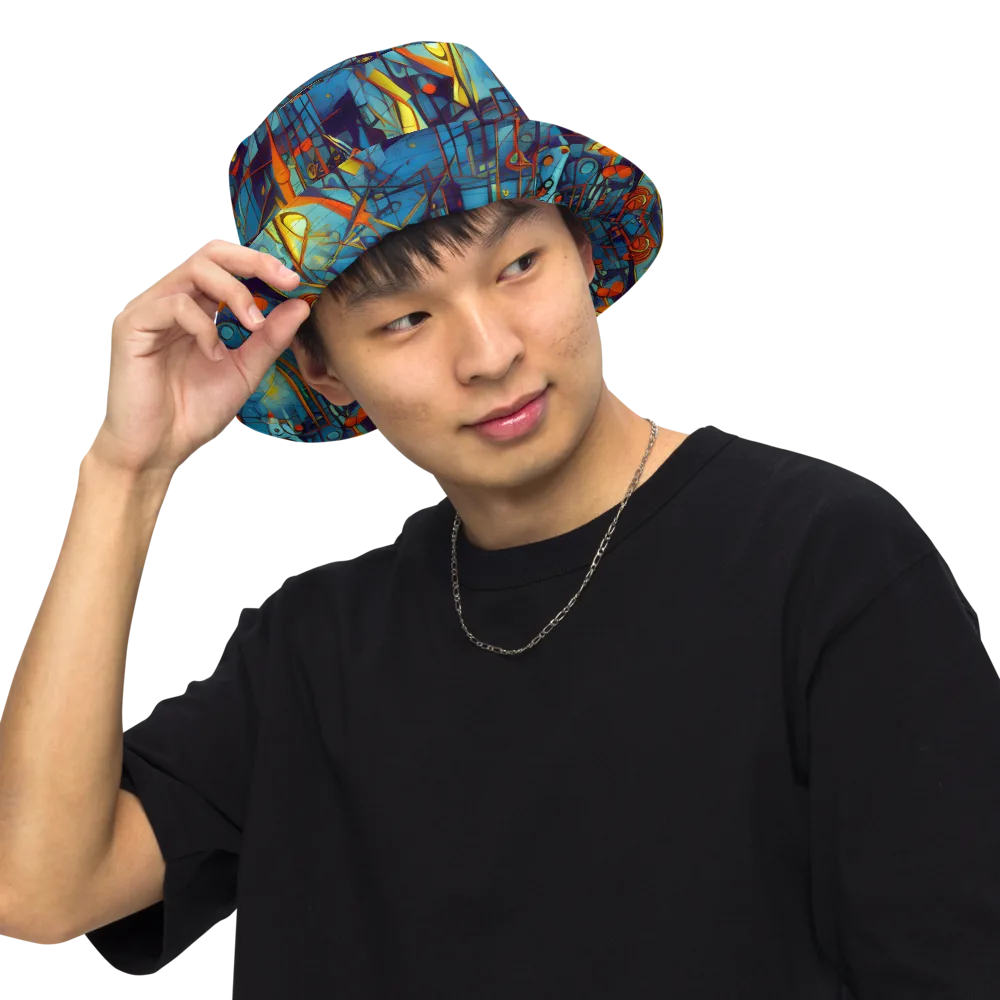 Abstract Eddy on Reversible Bucket Hat — Front Inside