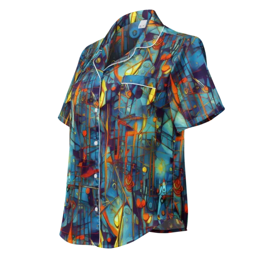 Abstract Eddy on a Women's Short Sleeve Pajama Top