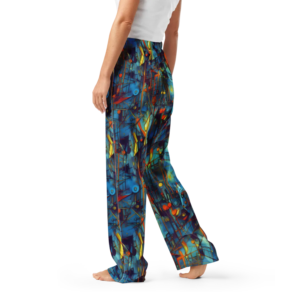 Abstract Eddy on Women's Pajama Pants — Left