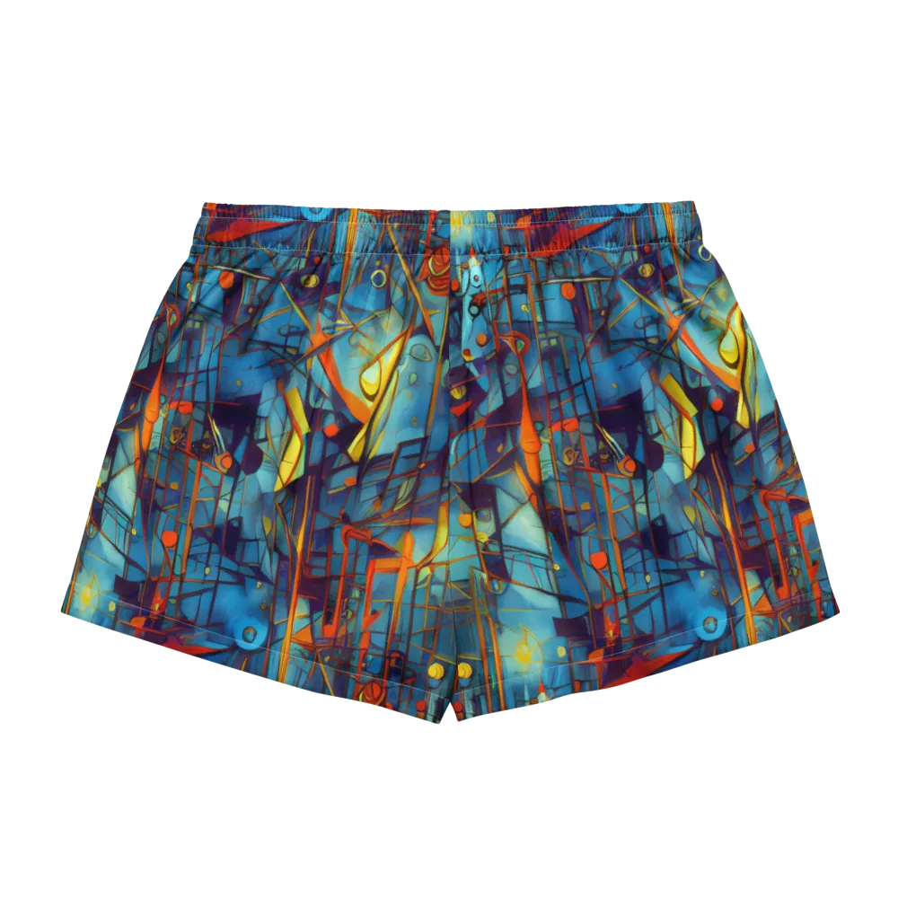 Abstract Eddy on Women's Pajama Shorts — Back