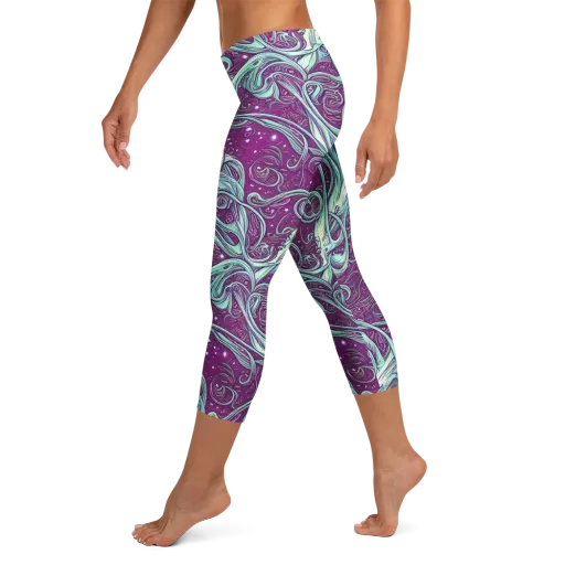 Temple Swirls on a Capri Leggings