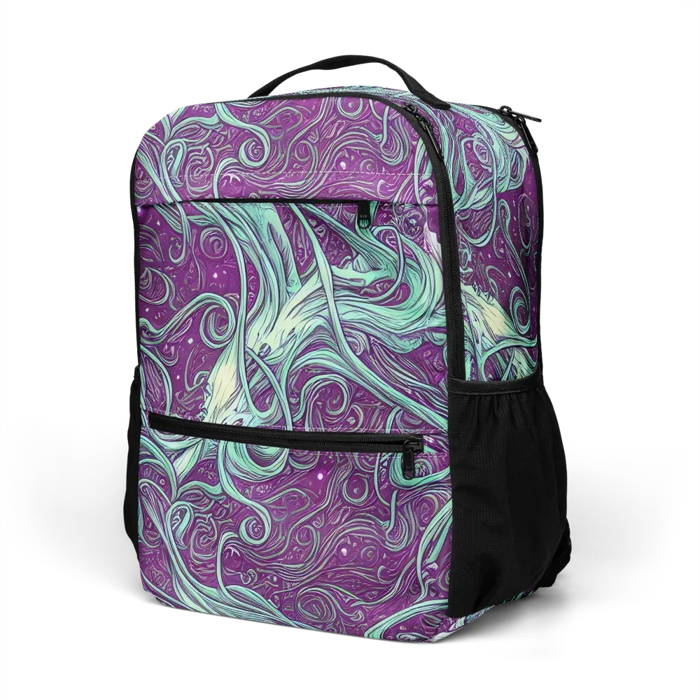 Temple Swirls on Utility Backpack — Left Front