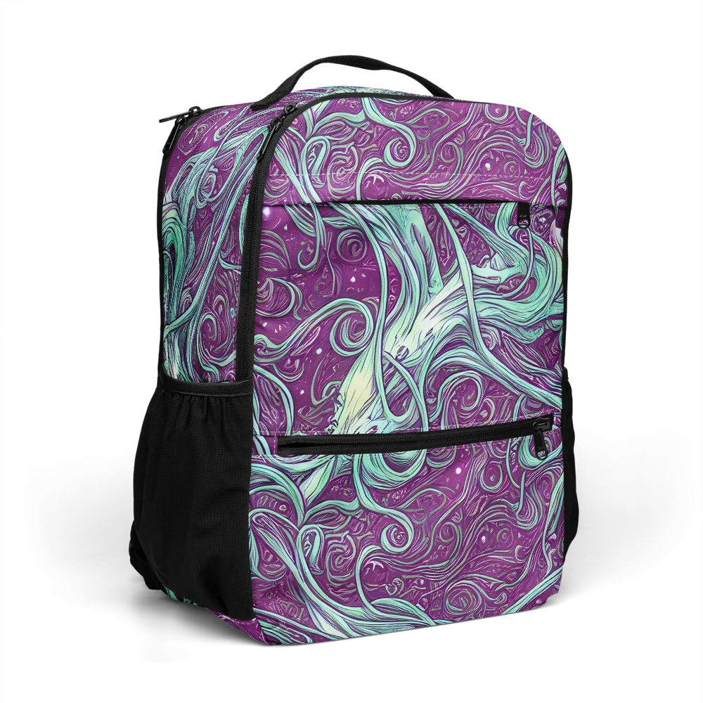 Temple Swirls on Utility Backpack — Right Front
