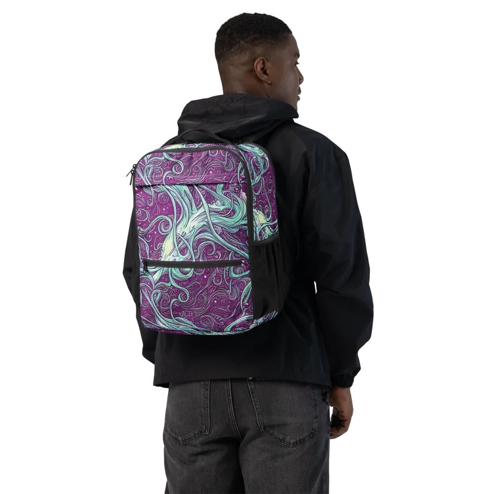 Temple Swirls on Utility Backpack — Back
