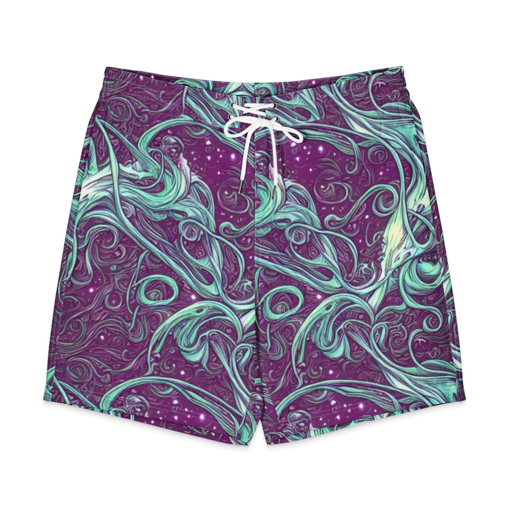 Temple Swirls on Men's Board Shorts — Front
