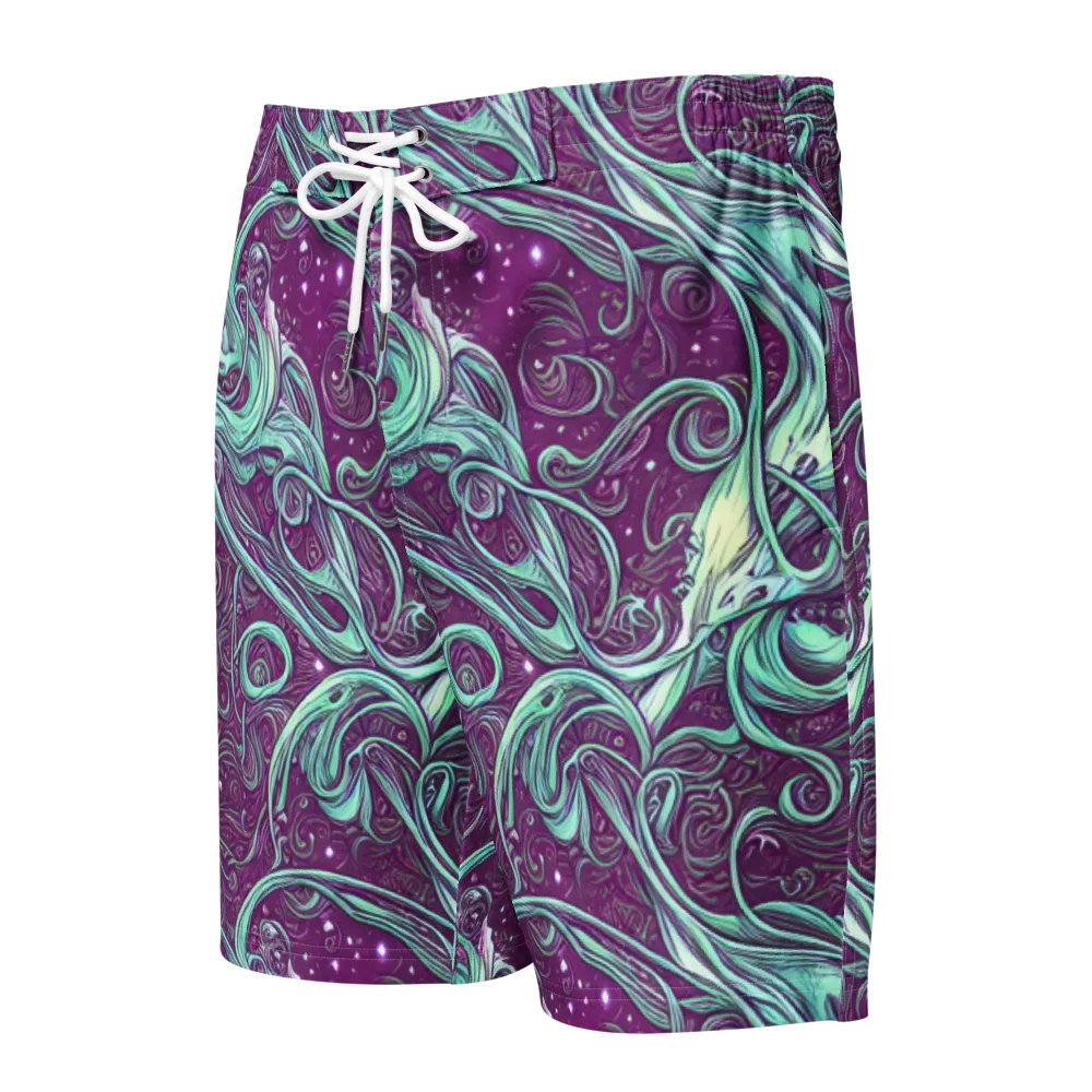 Temple Swirls on Men's Board Shorts — Front