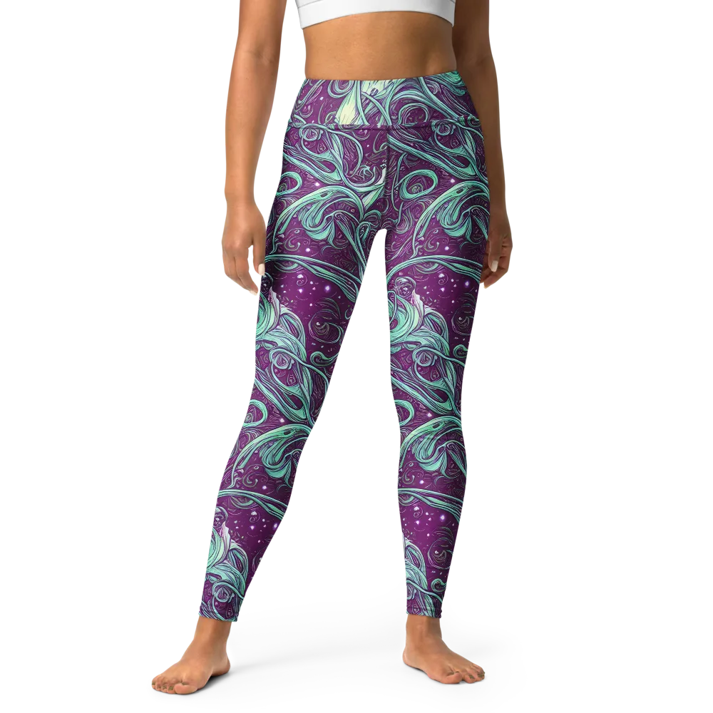 Temple Swirls on Yoga Leggings — Front