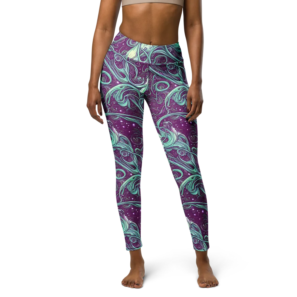 Temple Swirls on Yoga Leggings — Front